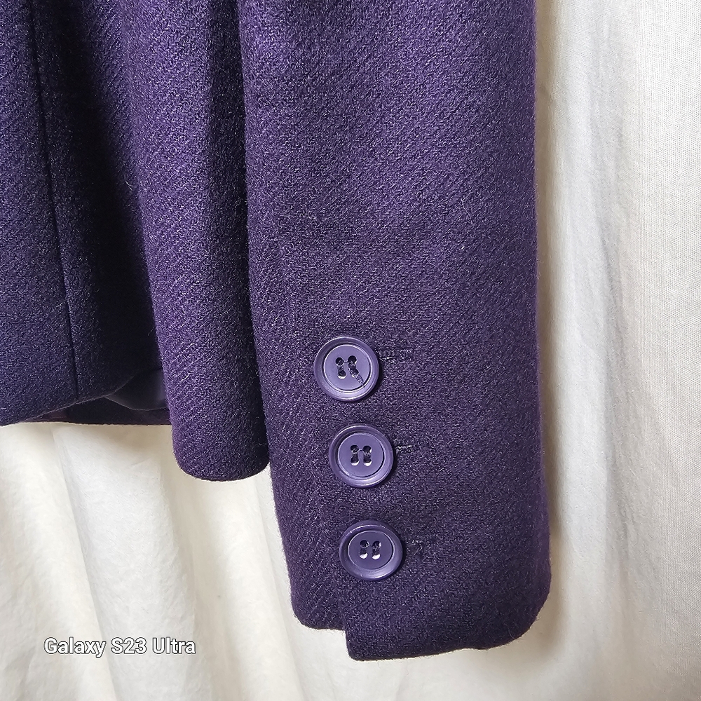New York & Company purple blazer wool blend size 4 - Picture 3 of 11